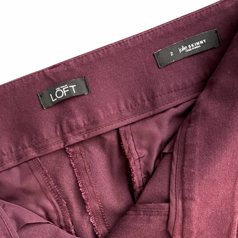 LOFT Julie Skinny Fit Ankle Pants in Plum - Picture 13 of 16